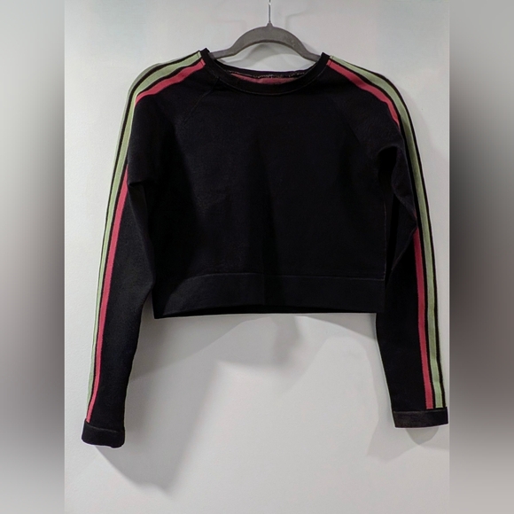 Fabletics Black Athletic Set With Pink And Green Stripes - Picture 9 of 12